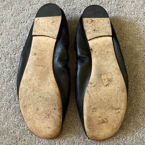 TORY BURCH black nappa leather Flower Ballet flats, 9.5. - Picture 11 of 13